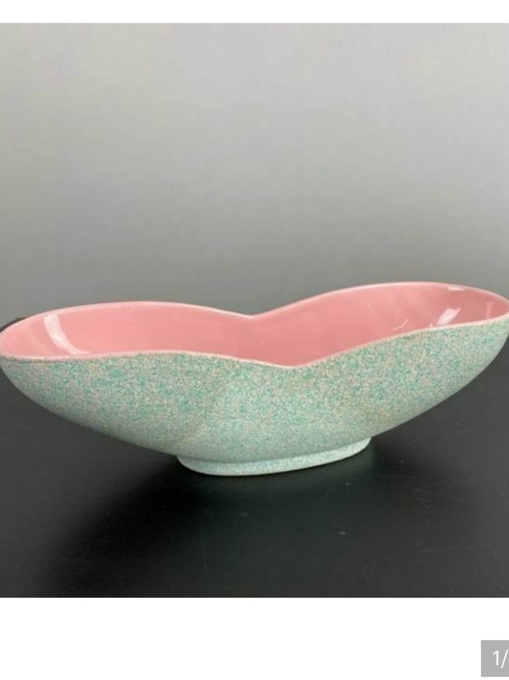 Vintage Shawnee 1015 Speckled Pink Aqua Planter